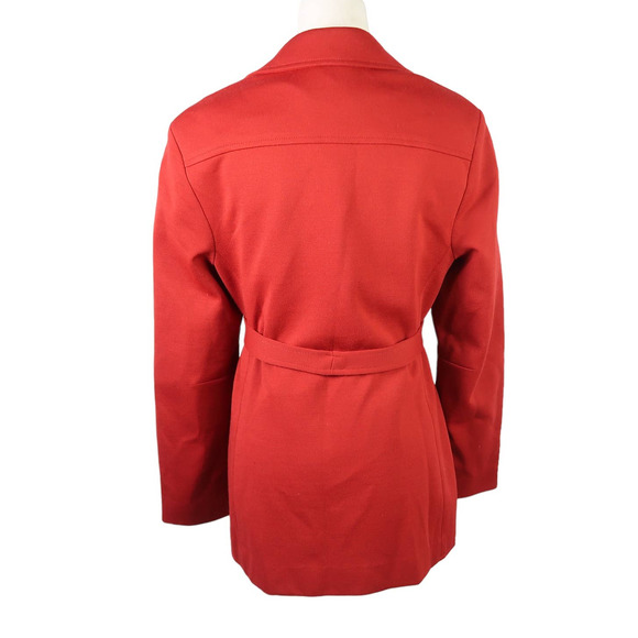 Vintage 70s Alex Colman rust red belted blazer jacket M - Picture 4 of 7